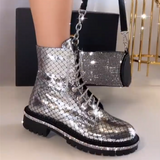Metallic Silver Shiny Boots