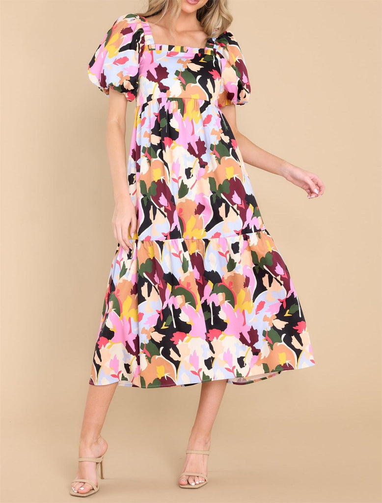 Fascinating Flowerpress Midi Dress