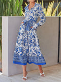 Azure Print Maxi Dress