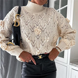 Embroidered Rose Sweater