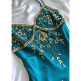 Vintage Beaded Silk Slip Dress