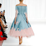 Teal Blue Satin Length Dress