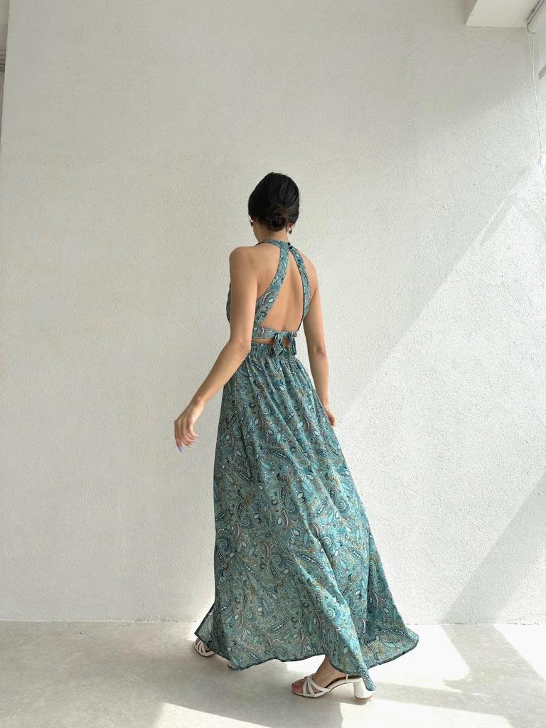 Floral Backless Maxi Dresses
