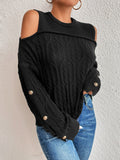 Black Long Sleeve Plain Sweater
