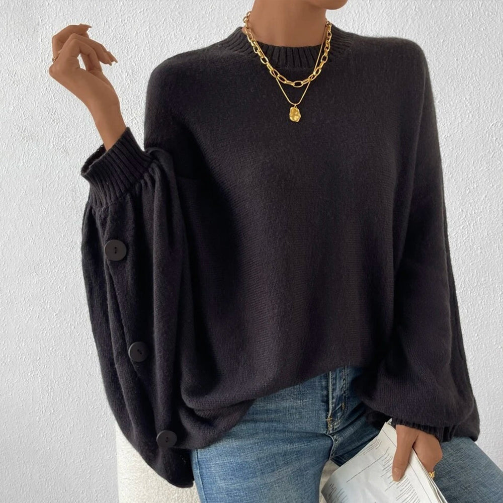 Simple Long Sleeve Plain Sweater