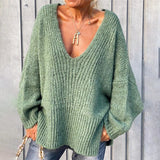 Green Long Sleeve Plain Sweater
