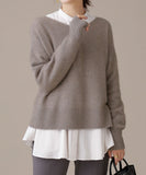 Modern Scoop Neck Plain Sweater