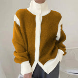 Modern Long Sleeve Color Block Sweater