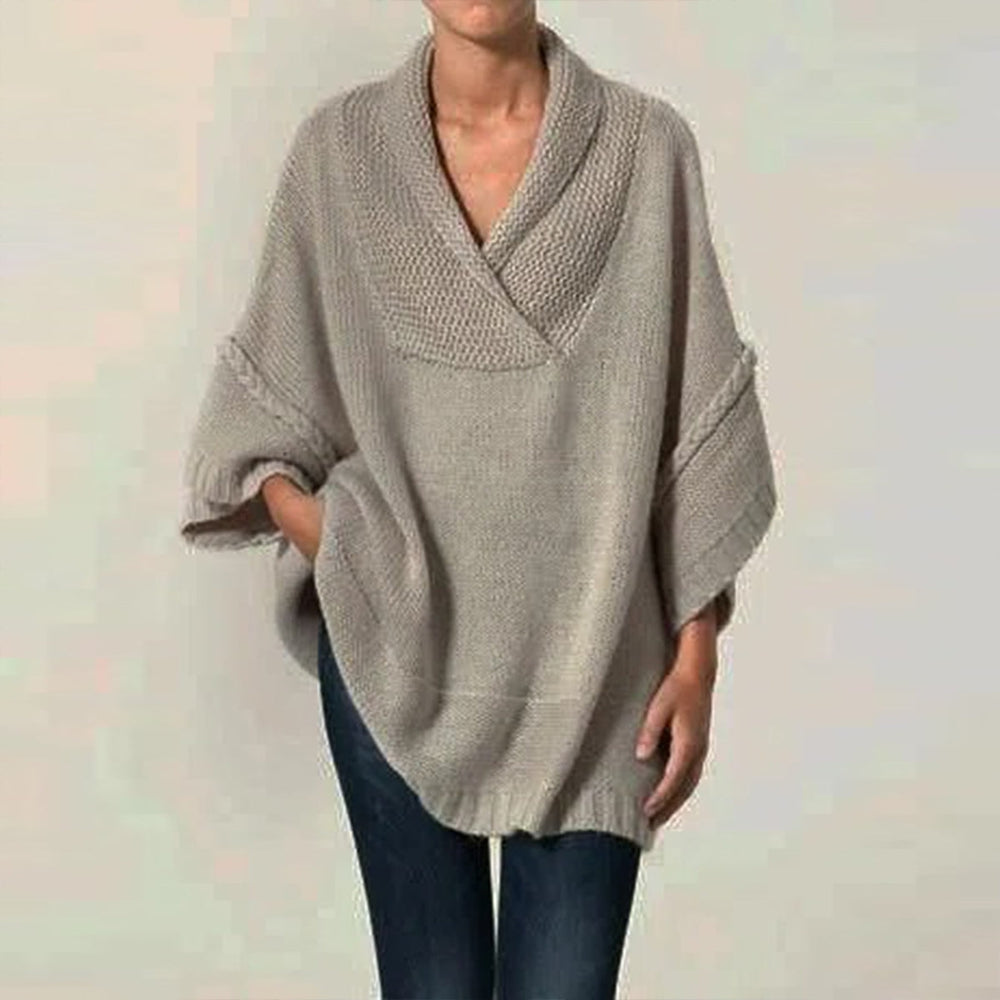 Baggy Plain V-Neck Sweater