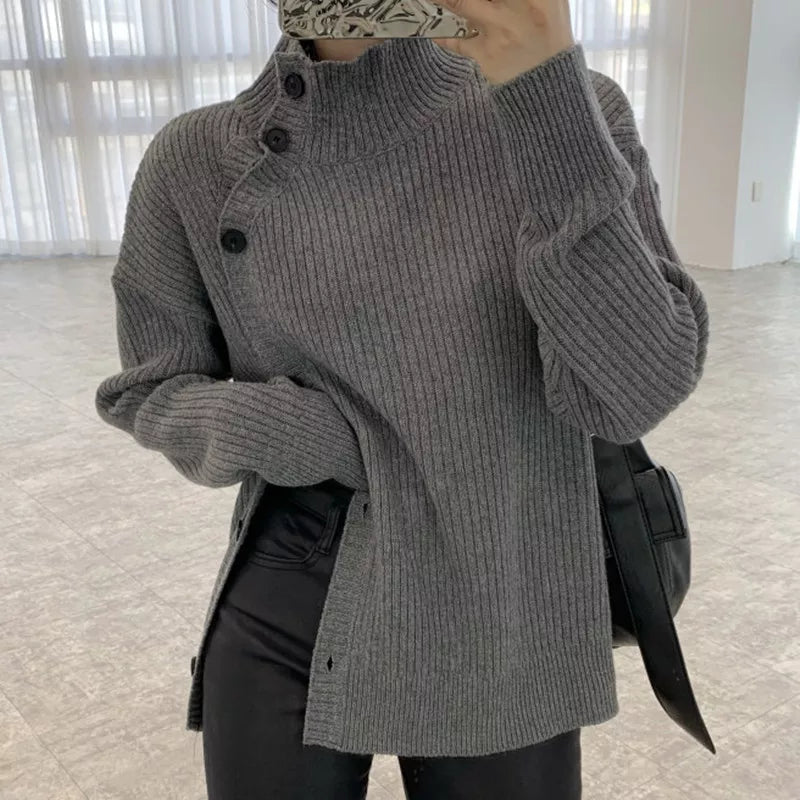 Comfy Grey Plain Sweater