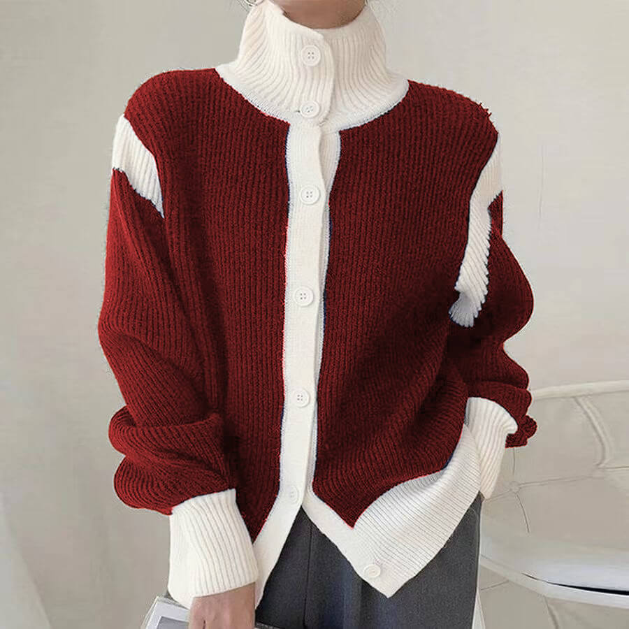 Modern Long Sleeve Color Block Sweater