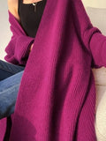 V neck Long sleeve Simple Loose Sweater Coat