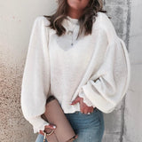 Casual Round Neck Long Sleeve Sweater
