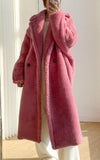 Lambswool coat long loose coat