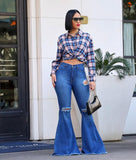 High Waist Personality Trendy Wide Leg Jeans