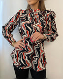 Elegant abstract printed blouse