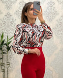 Elegant abstract printed blouse