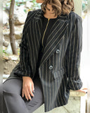 Chic striped sewn jacket