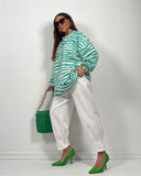 Zebra Sweater Green