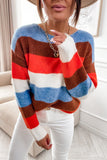 Showy Striped Round Neck Sweater